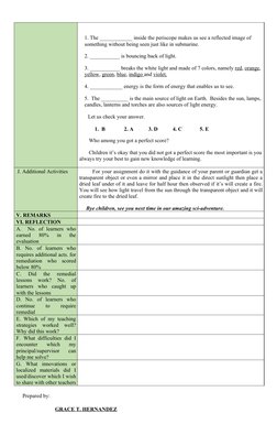 1. The ____________ inside the periscope makes us see a reflected image of 
something without being seen just like in submari