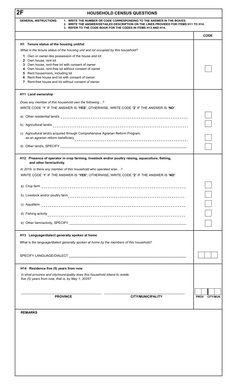 Philippine Household Census Form Sample | PDF | Undergraduate Education