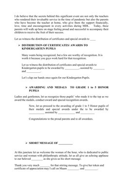 Moving Up Ceremony Program Script | PDF | Wellness