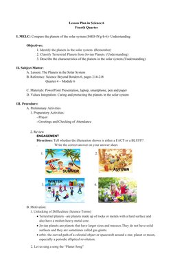 Grade 6 Solar System Lesson Plan | PDF | Planets | Solar System