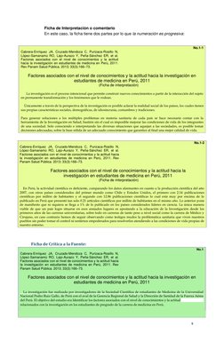 Ficha de Interpretación o comentario 
 
En este caso, la ficha tiene dos partes por lo que la numeración es progresiva: