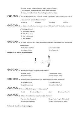 B. virtual, upright, and with the same height as the real object 
 
 
C. real, inverted, and with the same height as the