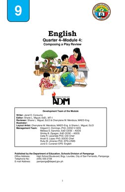 1 
 
English 
Quarter 4–Module 4: 
Composing a Play Review 
 
 
 
 
 
 
 
 
 
 
 
 
 
 
 
 
 
 
 
 
 
 
Published by the Depa