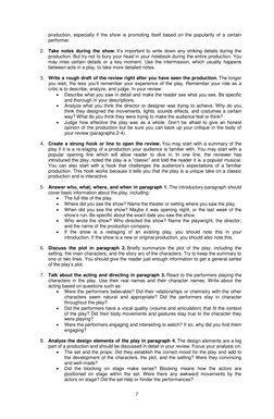 7 
 
production, especially if the show is promoting itself based on the popularity of a certain 
performer. 
  
2. Take note