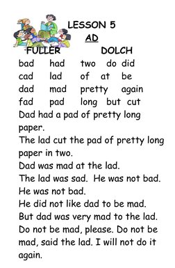 Lesson 5 Fuller Grade 1 Fuller Method Reading Lessons | PDF