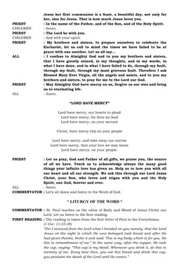 First Holy Communion Liturgy Guide | PDF | Eucharist | Lord's Prayer