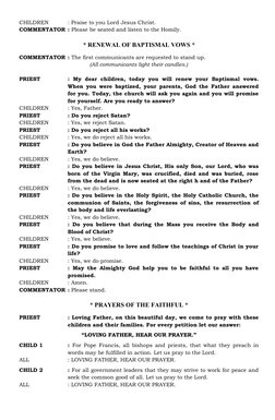 First Holy Communion Liturgy Guide | PDF | Eucharist | Lord's Prayer