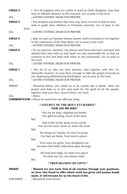 First Holy Communion Liturgy Guide | PDF | Eucharist | Lord's Prayer