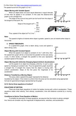 For More Notes Visit https://www.alqalamcoachingcenter.com/ 
The speed found from the graph is 2 ms–1. 
Object Moving with Va