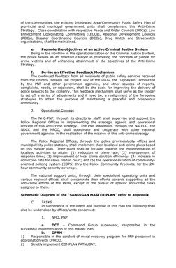 of the communities, the existing Integrated Area/Community Public Safety Plan of
provincial  and  municipal  government  unit