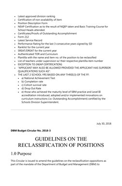 DepEd Reclassification Guidelines 2025 | PDF | Bachelor's Degree | Teachers