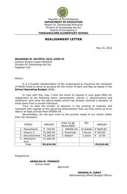 Realignment of School Budget Funds | PDF