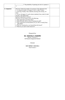 Annotated Math Lesson Plan for Grade 6 | PDF | Learning | Probability