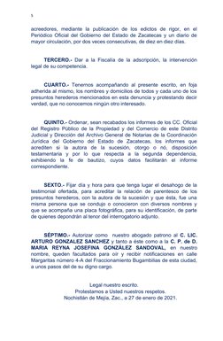 5
acreedores,  mediante  la  publicación  de  los  edictos  de  rigor,  en  el
Periódico Oficial del Gobierno del Estado de Z