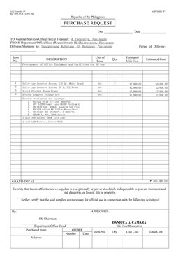 LGU Form No. 05
              
              APPENDIX “F”
Rav 1992, CCA Clr #92-386
Republic of the Philippines
No.    ______