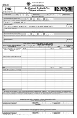 2307 Example Sample BIR Form 2307 for Withholding Tax | PDF | Value Added Tax | Taxes