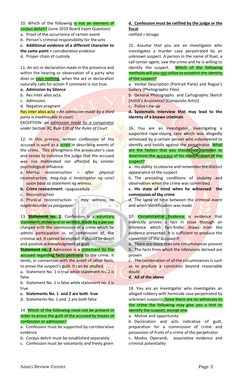 Amici Review Center
Page 2
10. Which of the following is not an element of
corpus delicti? (June 2019 Boar