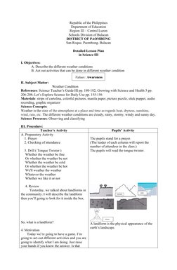 Grade 3 Weather Lesson Plan | PDF | Weather | Rain