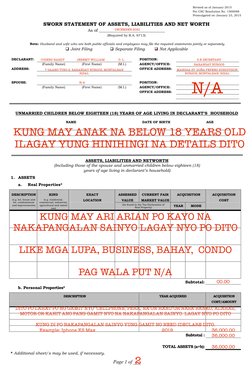 Gov Saln Form.pdf SALN Form Guidelines for Public Officials | PDF | Net Worth | Economies