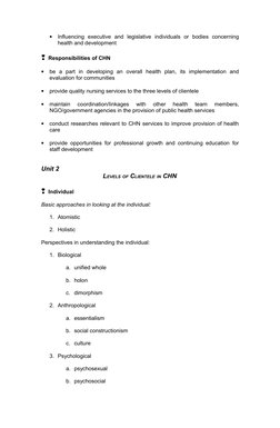 •
Influencing  executive  and  legislative  individuals  or  bodies  concerning 
health and development
  Responsibilities o