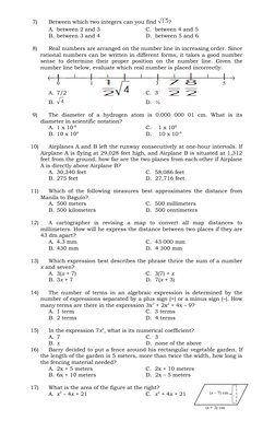 Grade 7 Mathematics Achievement Test | PDF | Numbers | Elementary ...