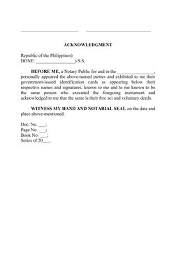 _________________________       ____________________________
ACKNOWLEDGMENT
Republic of the Philippines)
DONE: ______________