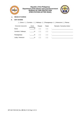 Fire Safety Inspection Checklist BFP | PDF | Stairs | Fire Sprinkler System