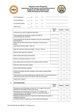 Fire Safety Inspection Checklist BFP | PDF | Stairs | Fire Sprinkler System