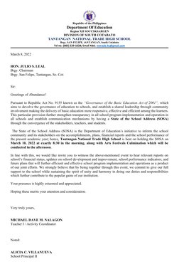 State of the School Address Invitation | PDF