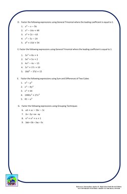 Grade 8 Mathematics - Melc-Based Worksheet Sheets | PDF | Factorization ...