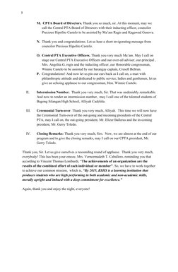 Induction Program Script for Officers | PDF | Educational Organizations