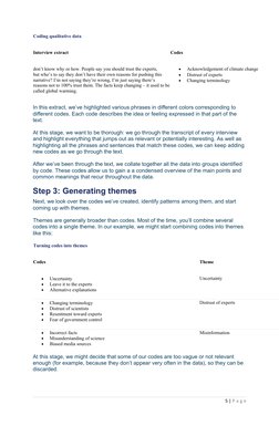 Coding qualitative data
Interview extract
Codes
don’t know why or how. People say you should trust the experts, 
but who’s to