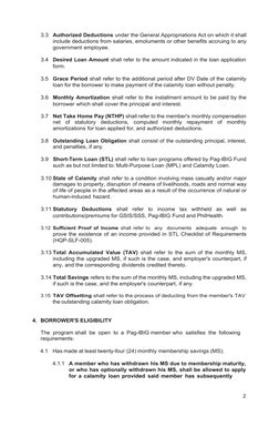 Pag-IBIG Calamity Loan Guidelines | PDF | Loans | Interest