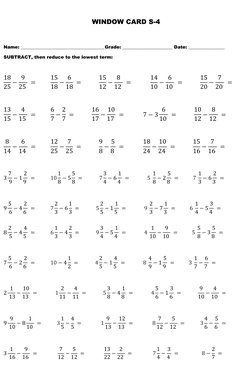 Window Card 4 Operations Grade 4 Window Cards: Math Operations | PDF | Arithmetic