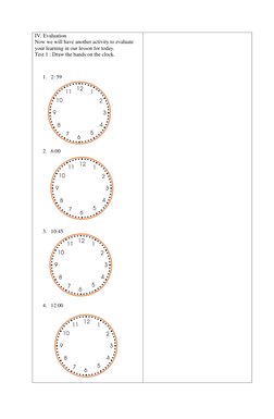 Teaching Time to Grade 2 Students | PDF | Clock | Hour
