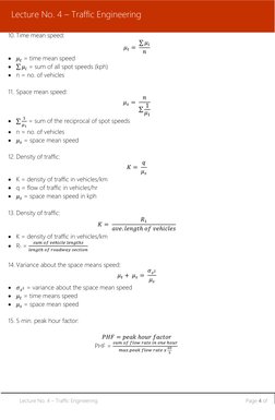Traffic Stream Parameters and Formulas | PDF | Traffic | Speed