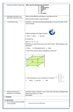 Grade 5 Math Lesson on Solid Figures | PDF | Learning | Vertex (Geometry)