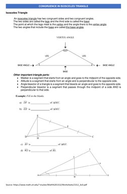 Isosceles Triangle Angles Worksheet