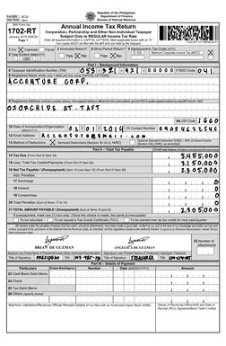 Annual Income Tax Return Sample | PDF | Tax Deduction | Income Tax