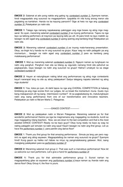 Singing Contest Script Emcee Script for Literary Contest | PDF