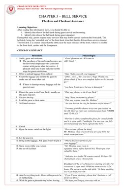 General Guideline in Bell Service | PDF | Baggage | Mail