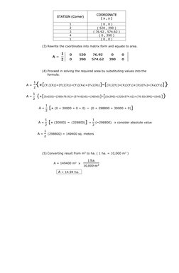 Area Calculation Using Coordinates | PDF | Area | Surveying