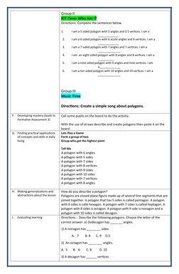 Grade 5 Math Lesson Plan: Polygons | PDF