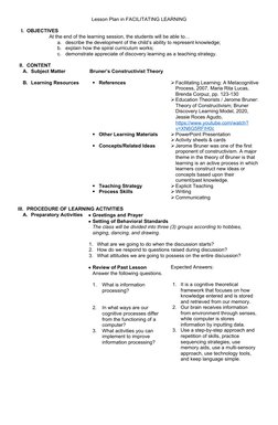 Constructivist Lesson Plan Overview | PDF