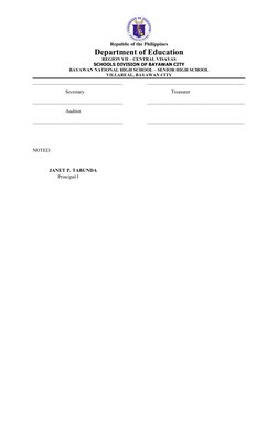 Republic of the Philippines
Department of Education
REGION VII – CENTRAL VISAYAS
SCHOOLS DIVISION OF BAYAWAN CITY
BAYAWAN NAT