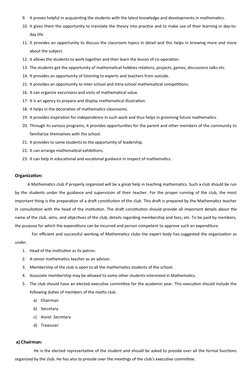 9.
It proves helpful in acquainting the students with the latest knowledge and developments in mathematics.
10. It gives them