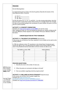 LC2 Illustrates 
linear equatio