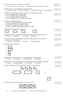 Grade 4 Math Third Quarter Test | PDF | Rectangle | Triangle