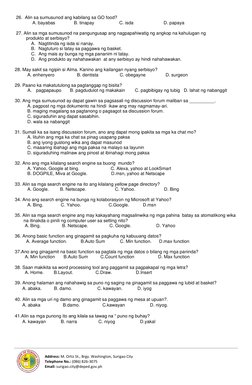 Grade 5 EPP Diagnostic Test with Key | PDF | Social Science