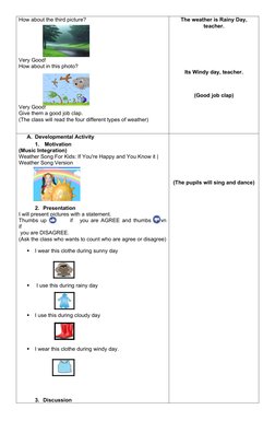 Weather Safety Measures Lesson Plan | PDF | Clothing | Lesson Plan
